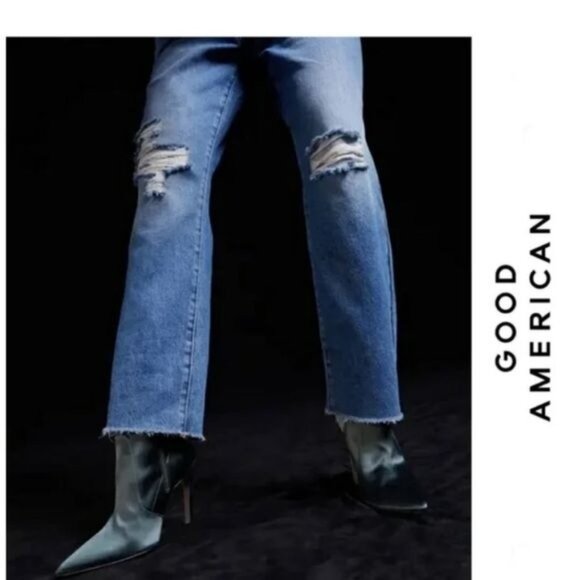 Good American The Icon Green Satin Bootie in size 8.5 - Picture 8 of 13